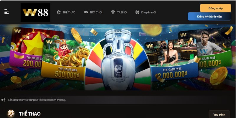 Trải nghiệm cá cược thể thao và casino trực tuyến với W88