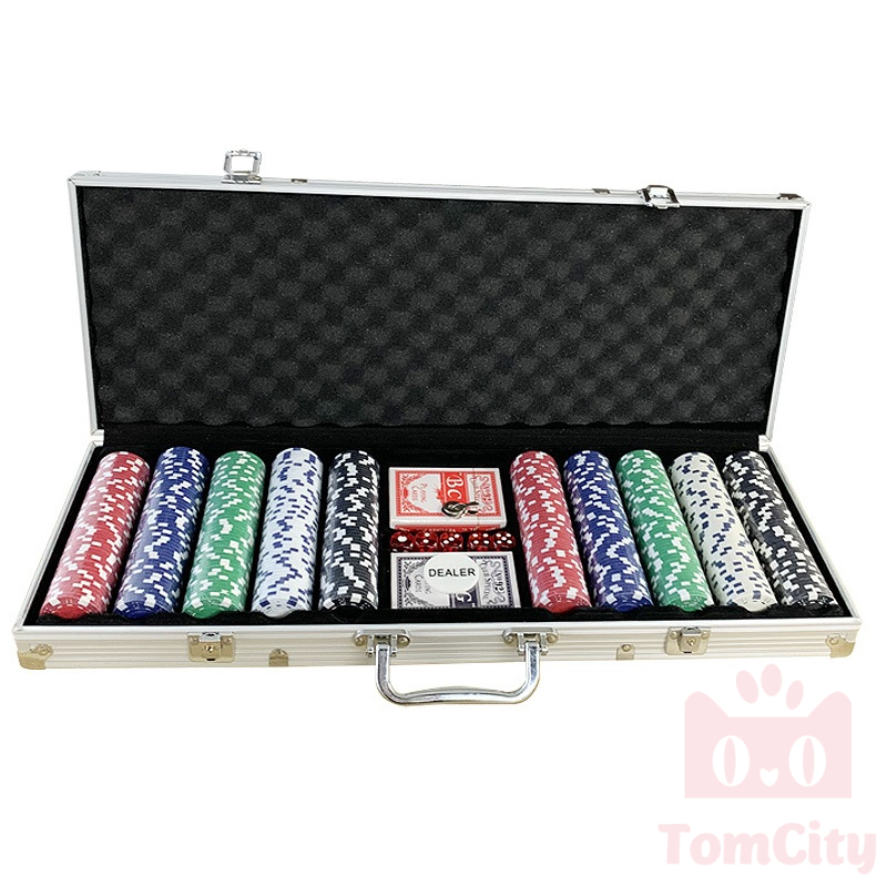 Bộ bài Poker 500 viên chip, đầy đủ phụ kiện và hộp đựng, lựa chọn tuyệt vời cho người chơi